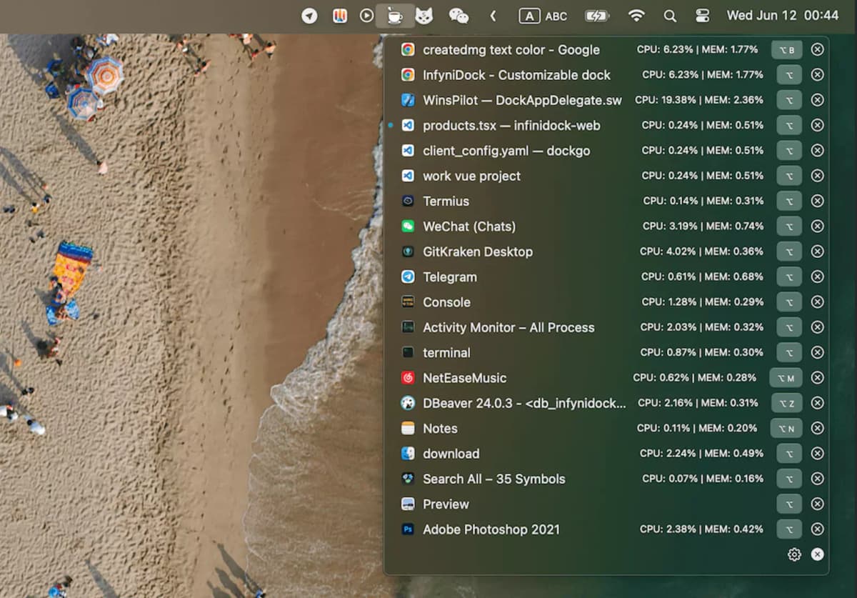 Menu Dock Support