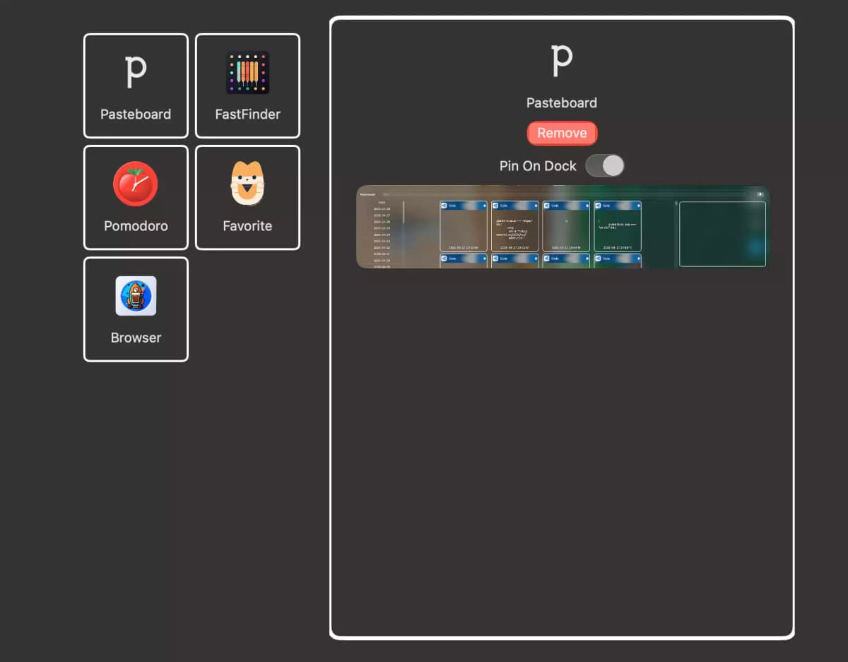 Plugin Extensions, Integrated Pastedboard